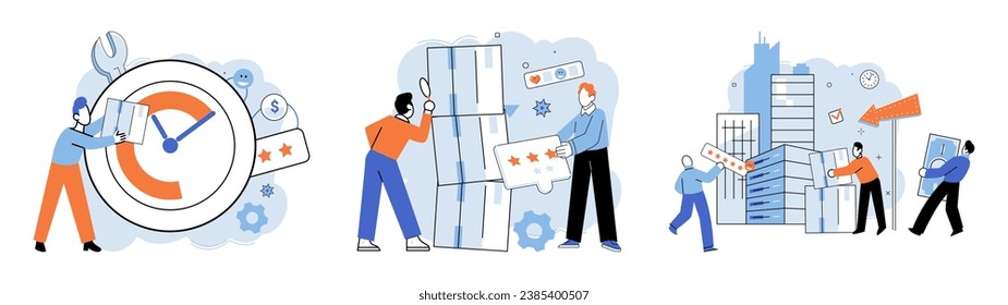 Business process. Vector illustration. Accounting practices are vital for tracking business progress The business process concept highlights importance continuous improvement Developing effective