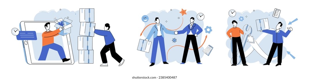 Business process. Vector illustration. Success in business requires achieving set targets and objectives Achieving targets is important measure business achievement Effective marketing strategies