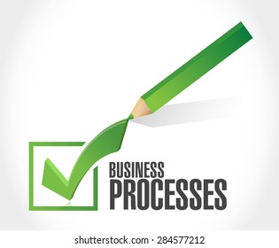 business processes check sign concept illustration design over white