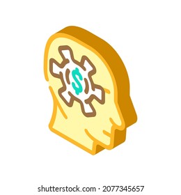 business processes in head isometric icon vector. business processes in head sign. isolated symbol illustration