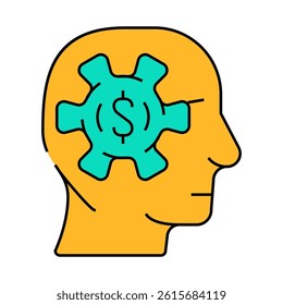 business processes in head line icon vector. business processes in head sign. isolated symbol illustration