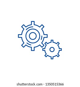 Business processes line icon concept. Business processes flat  vector symbol, sign, outline illustration.