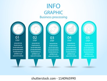 Business processing modern info graphic concept. Info graphic template design vector illustration. 