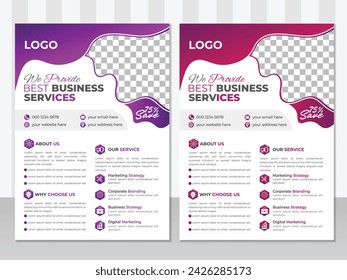 Business professional creative  leaflet modern and corporate design poster template in A4 size vector abstract with editable 