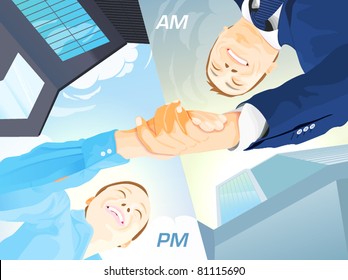 business professional dealing in different world time