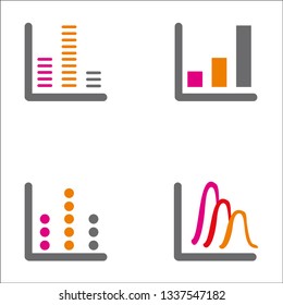 Business professional logo template with bars and chart stock cons - Vector
