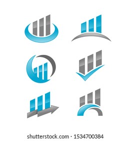 Business professional logo template with bars and chart stock cons
