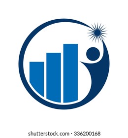 Business professional logo template with bars and chart stock. logo vector. 
