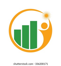 Business professional logo template with bars and chart stock. logo vector. 