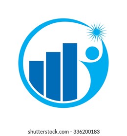Business professional logo template with bars and chart stock. logo vector. 