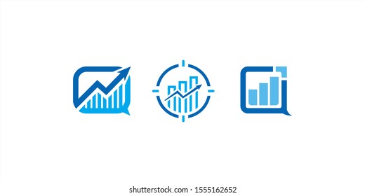 Business Professional statistic logo template with bars, chart stock, growing graph vector illustration