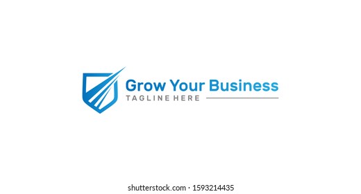 Business Professional statistic logo template with bars, chart stock, growing graph vector illustration