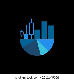 Business Professional statistic logo template with bars, chart stock, growing graph vector illustration