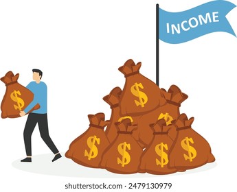 Business professional of unaware of his income being stolen behind his back. vector illustration for concept on losing money unnoticed.

