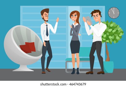 Business professional work team. Business People Group Diverse Team Business People Office. Vector creative illustrations flat design. Worker people Man and Women.