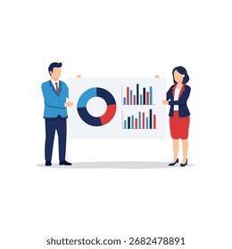 Business Professionals Sharing Data Insights Analytics Finance Investment Strategy and Growth Opportunities for

