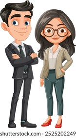 Business professionals standing confidently together