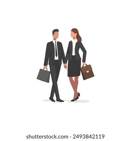 Business Professionals Walking Together. Vector illustration design.