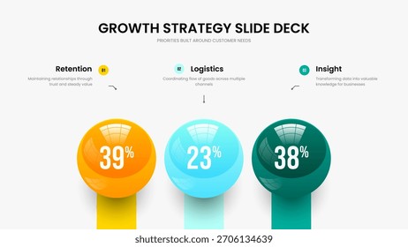 Business Profile 3 Option Graph Slideshow Template. Product Launch Frame Layout Vector Illustration. Advertising Plan Three Element Infographic Slide Design.