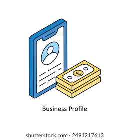 Business Profile Isometric style icon. Symbol on White background EPS 10 File