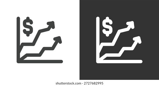 Symbol "Unternehmensgewinnanalyse". Symbol für durchgezogene Glyphenserie