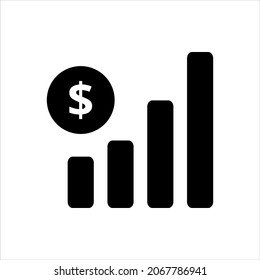 Business profit chart icon vector graphic illustration