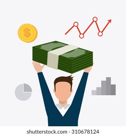 Business profit design, vector illustration eps 10.