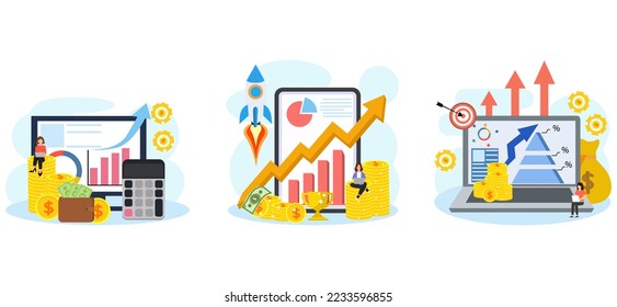 Business Profit Flat Bundle Design