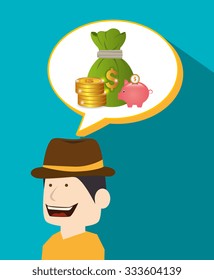 Business profit growth up graphic design, vector illustration