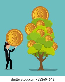 Business profit growth up graphic design, vector illustration