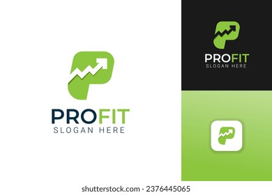 Business profit logo design. Letter P initial logo for business finance company logo