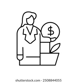 business profit outline ícone vetor design bom para web ou aplicativo móvel