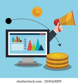 Business profit and sales graphic design, vector illustration eps10