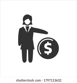 Business profit vector icon illustration on white background