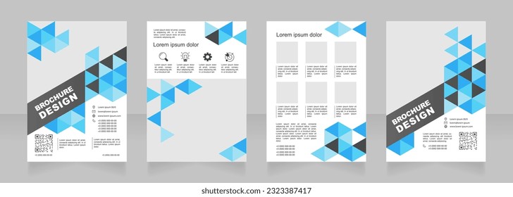 Business profitability blank brochure design. Template set with copy space for text. Flyers with polygonal background. Premade corporate reports collection. Editable 4 paper pages. Arial font used