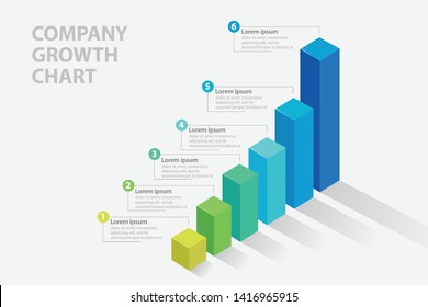 Business progress bar, Modern bar chart for business Infographics - Vector illustration