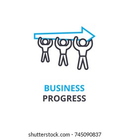 Business progress concept , outline icon, linear sign, thin line pictogram, logo, flat vector, illustration