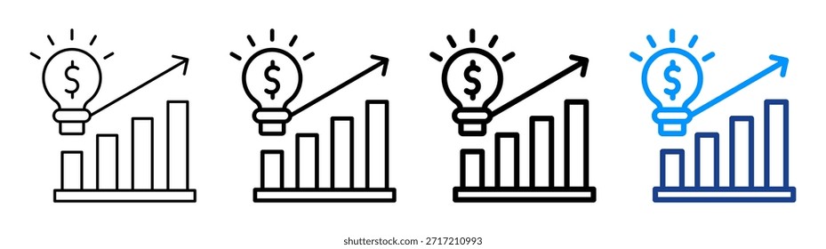 Conjunto de Colección de contorno diferente de icono de progreso empresarial