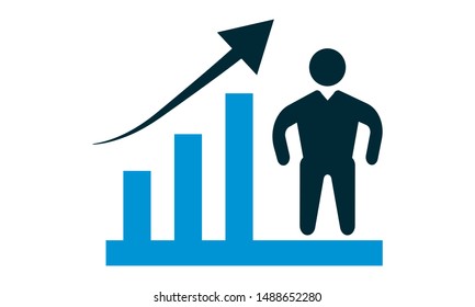 Business progress icon. Growth and development usage. Vector illustration