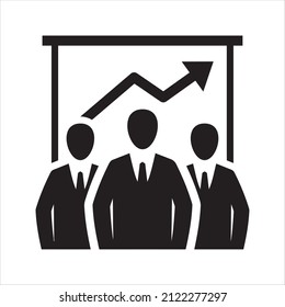 Business progress icon. Vector and glyph