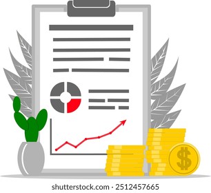 Business progress report business analysis concept.
flat vector illustration