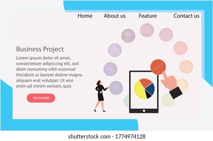 Business project concept. Creative idea design. Flat vector illustration for template, brochure or presentation.
