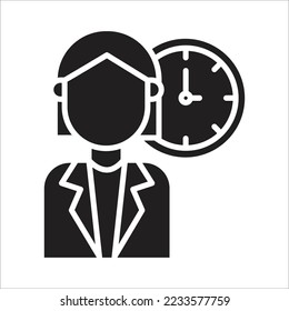 Business project deadline icon. Working Hours vector outline sign. Editable vector