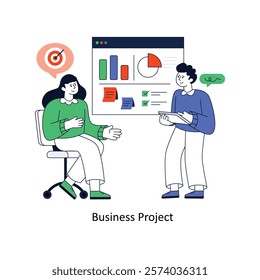 Business Project Flat Style Design Vector illustration. Stock illustration