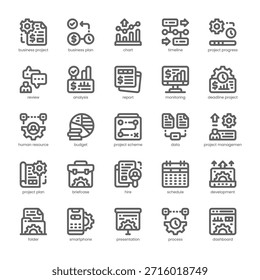 Pacote de Ícones do Projeto Comercial para o seu design de site, celular, apresentação e logotipo. Design de estrutura de tópicos de Ícone de Projeto Comercial. Ilustração de gráficos vetoriais e traçado editável.