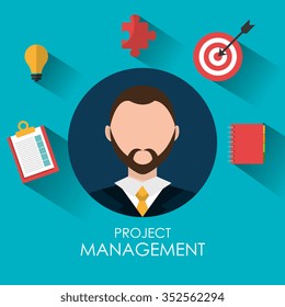 Business project management plan graphic design, vector illustration