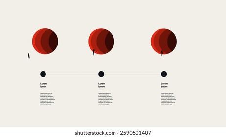Business project milestone vector concept. Stages and steps information visualization. Minimal design eps10 illustration.
