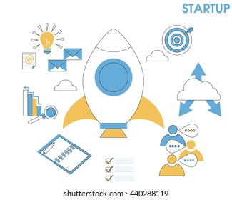 Business Project Startup Process Stock Vector (Royalty Free) 440288119 ...