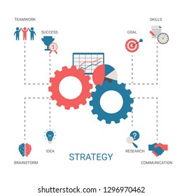 Business project and strategy concept. Isolated vector illustration. Trendy flat design.