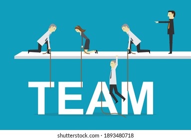 Business project and teamwork, Vector illustration in flat style